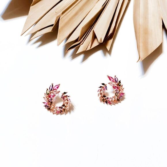 Flower leaf earrings #657 - Picture 3 of 6